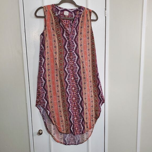 Cupio Dresses & Skirts - CUPIO Womens Dress‎ Sleeveless Colorful Hi-Low V-neck Lightweight SzM SKU#A-126